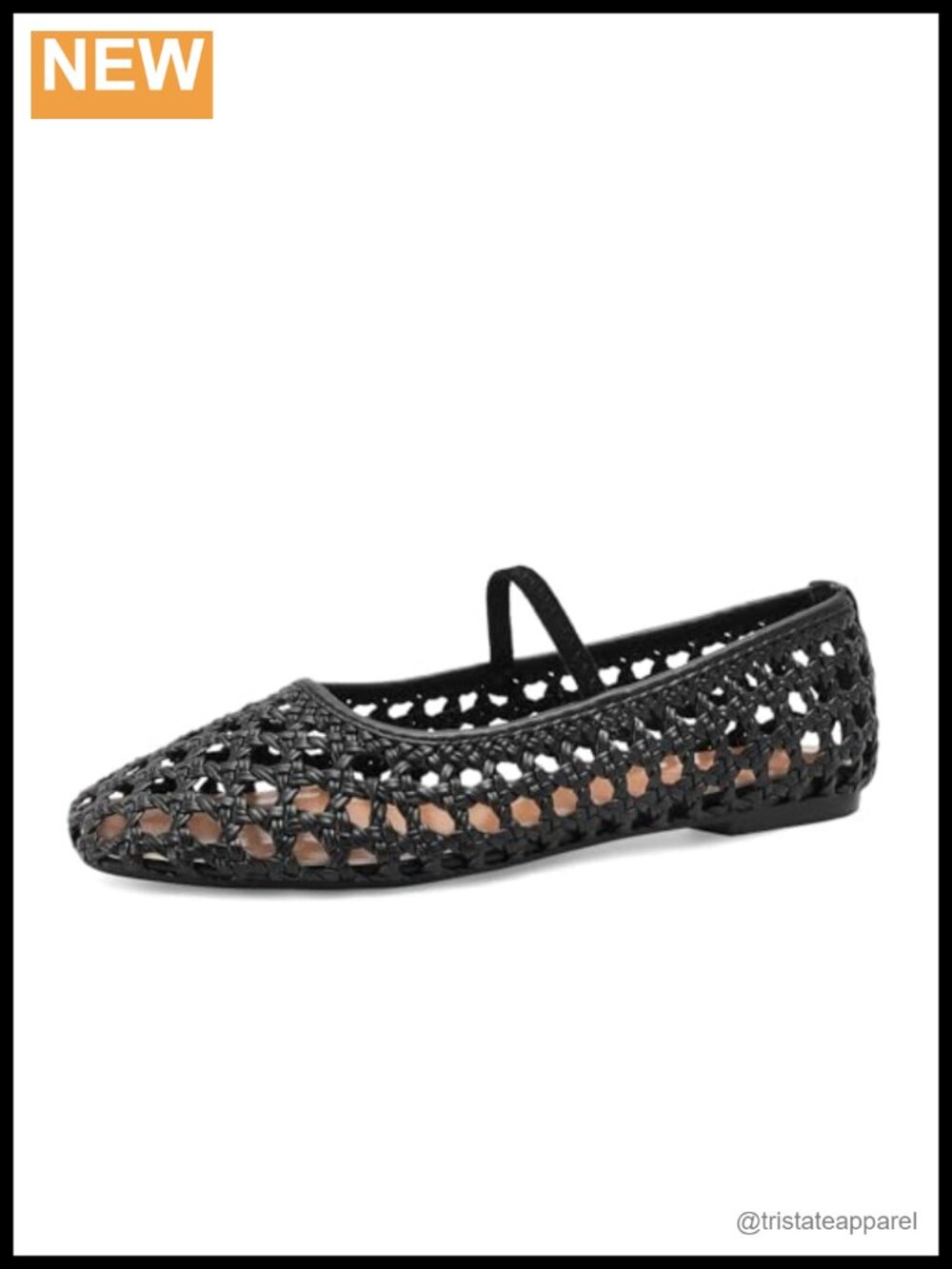Woven Mesh Ballet Flats Round Toe Mary Jane Buckle Strap Comfortable